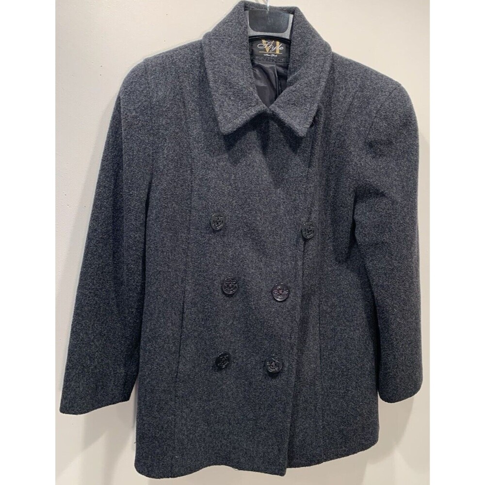 WOOL PEA COAT  VI Style New York Vintage Double Breasted HEAVY  Made in USA EUC
